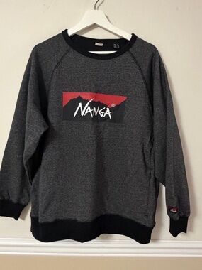 Men's Dark Gray Crewneck Sweatshirt with Red Logo